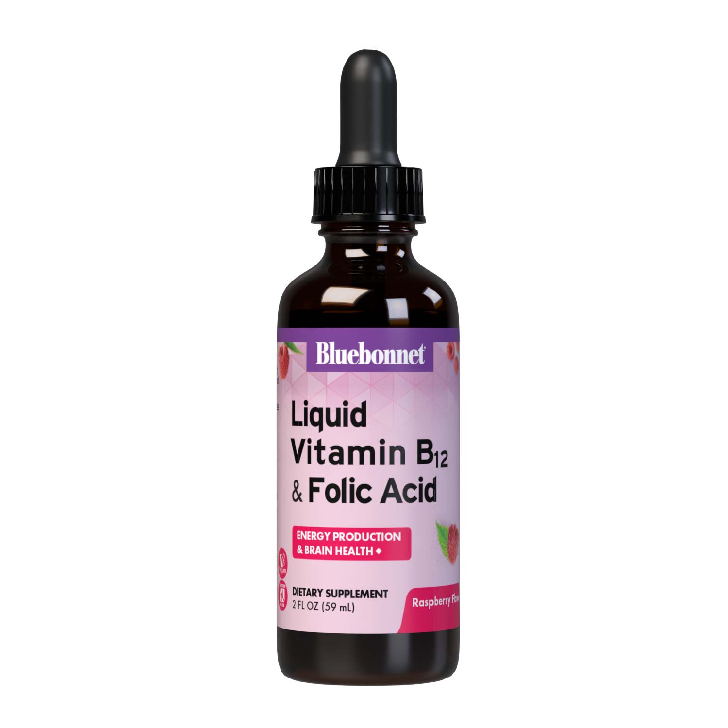 Liquid Vitamin B12 & Folic Acid Raspberry Flavor