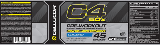 C4 50X Pre-Workout Icy Blue Razz
