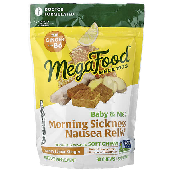 Baby & Me 2 Morning Sickness Nausea Relief Soft Chews Honey Lemon Ginger