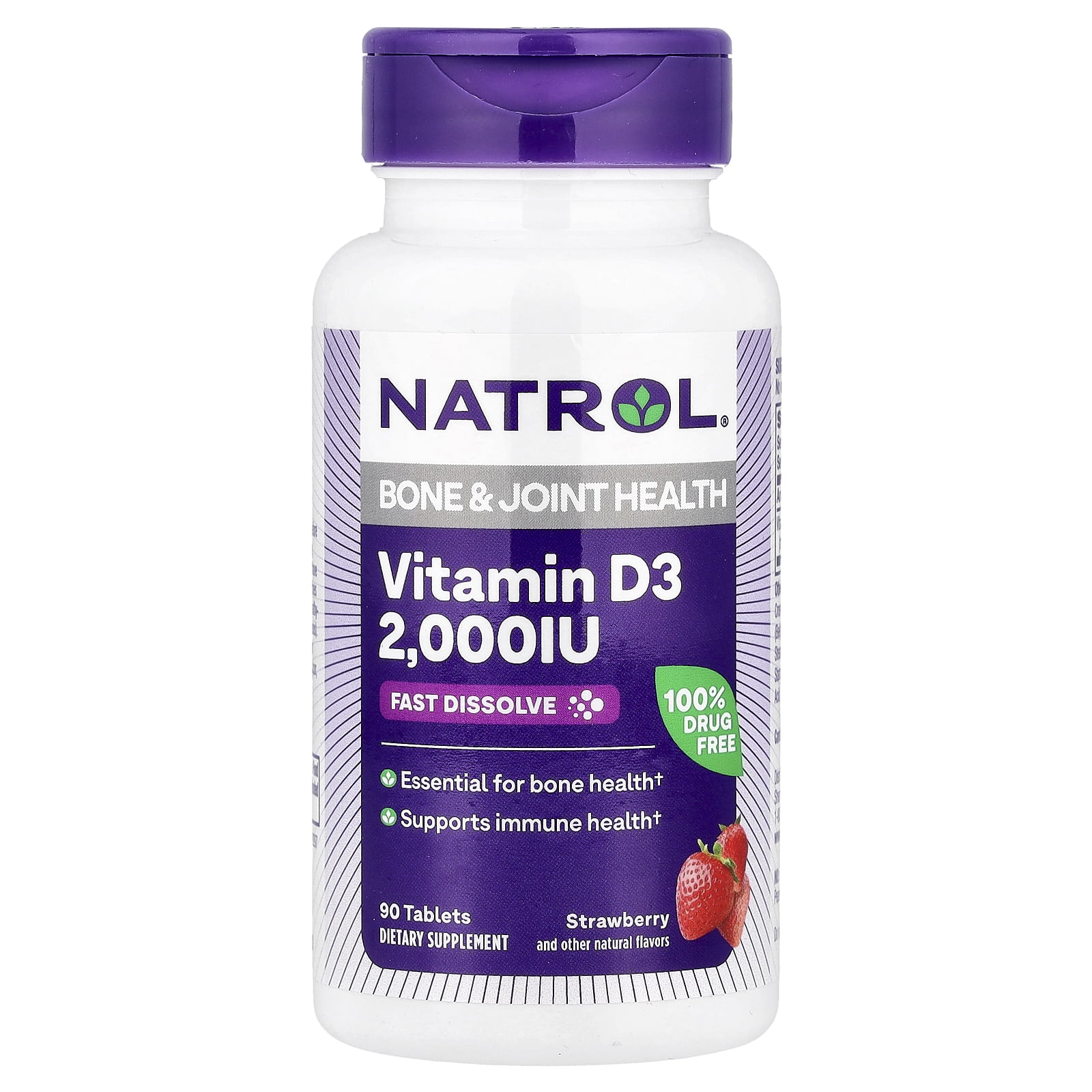 Vitamin D3 2000 IU Fast Dissolve All-Natural Wild Cherry Flavor