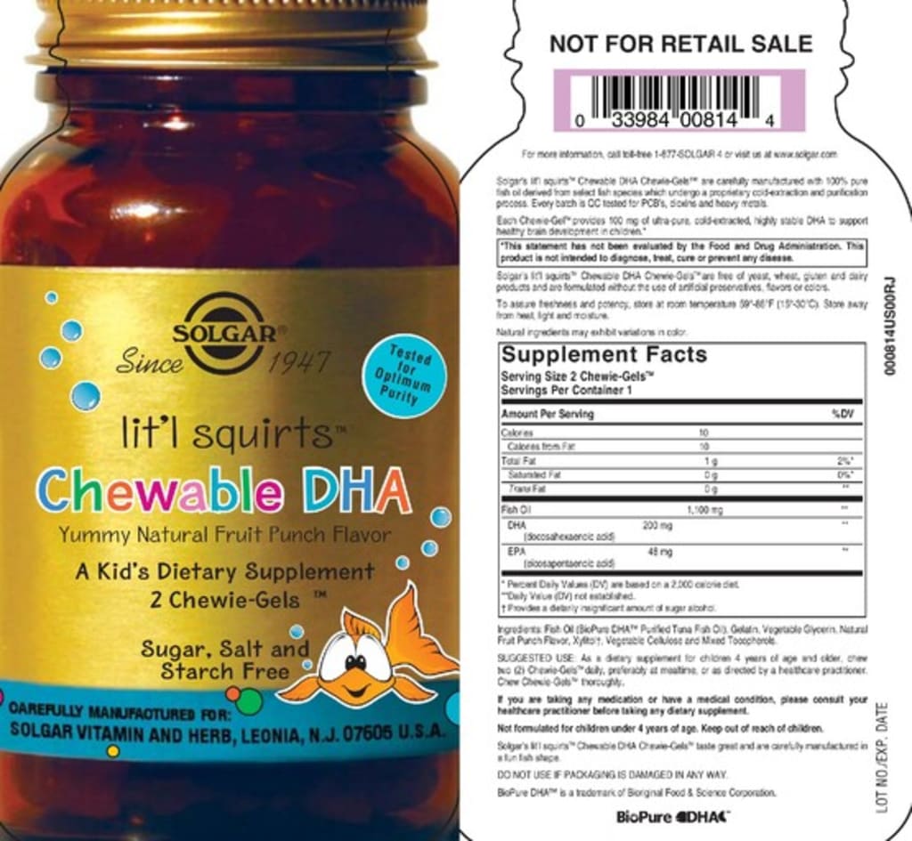 Chewable DHA Natural Fruit Flavor