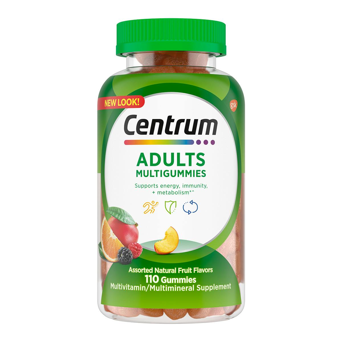 Centrum MultiGummies Adults Natural Cherry, Berry & Orange