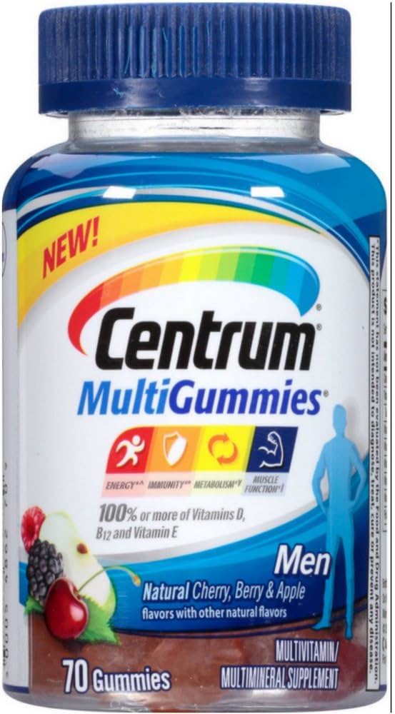 Centrum MultiGummies Men Natural Cherry, Berry & Apple Flavors