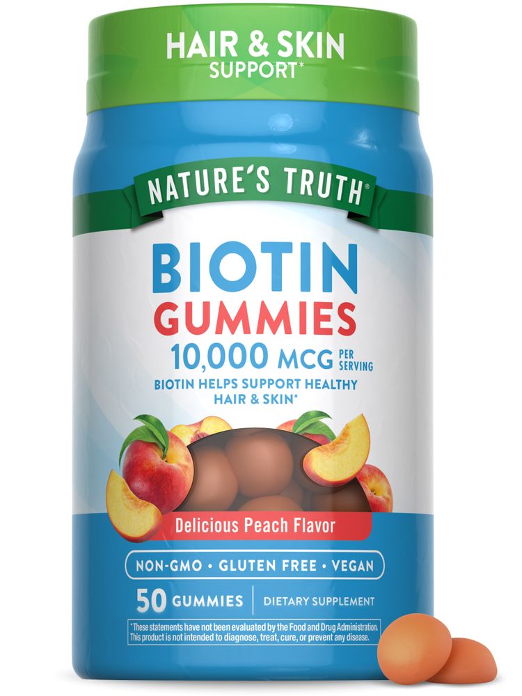 Biotin 10,000 mcg Gummies Natural Peach Flavor