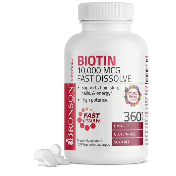Biotin 10,000 mcg Fast Dissolve Mixed Berry Flavor