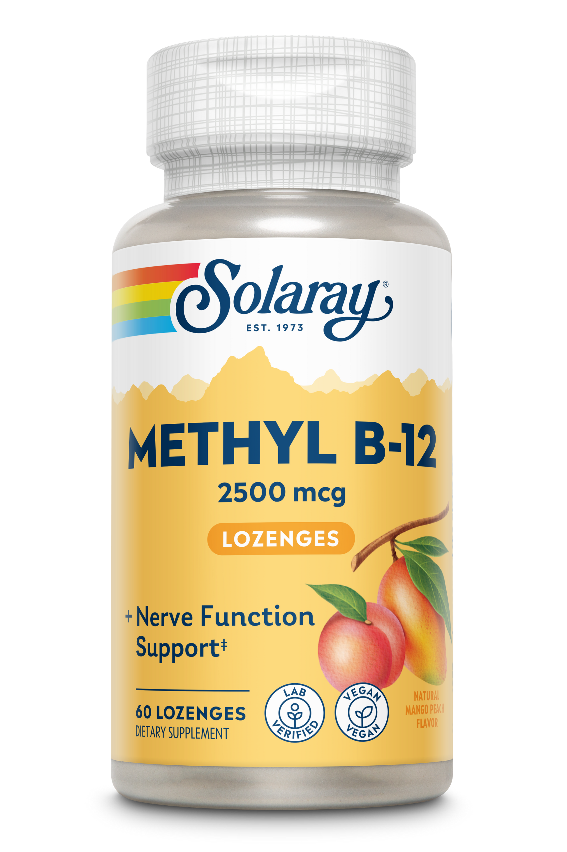 High Potency Methyl B-12 Lozenge 2500 mcg Natural Mango Peach
