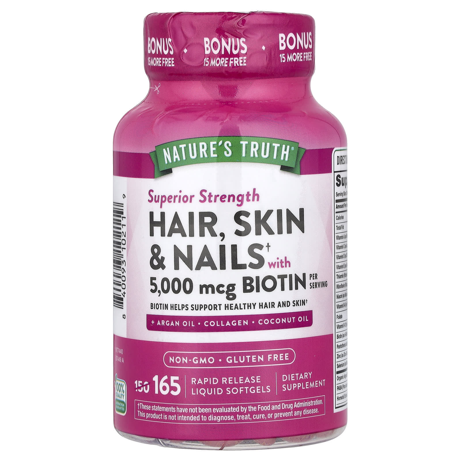 Superior Strength Hair, Skin & Nails with 5,000 mcg Biotin